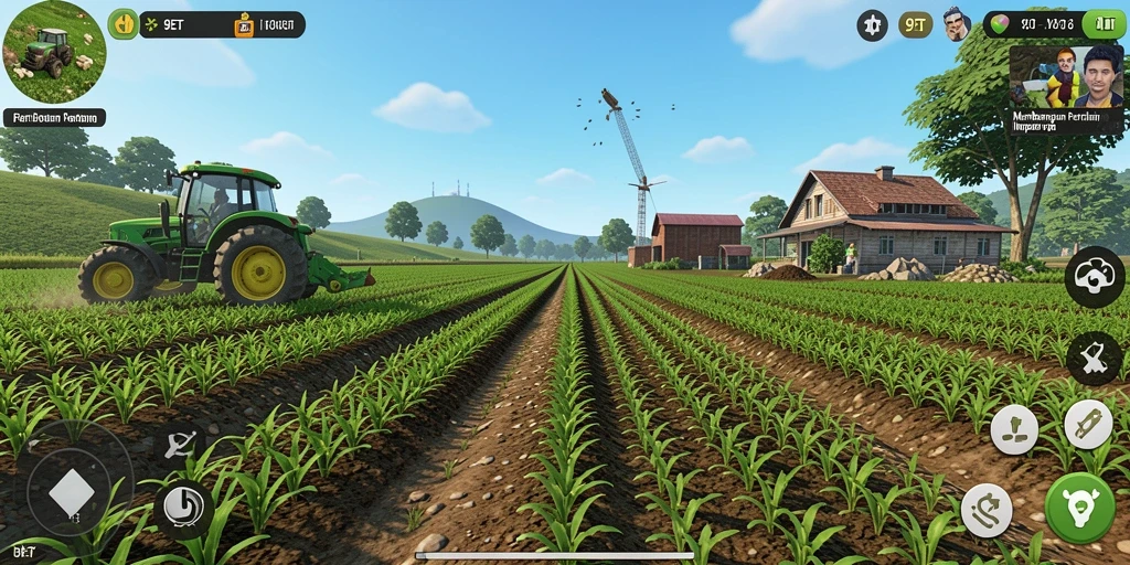 Tampilan gameplay <strong>9ET</strong> yang indah dan interaktif di dunia pertanian.