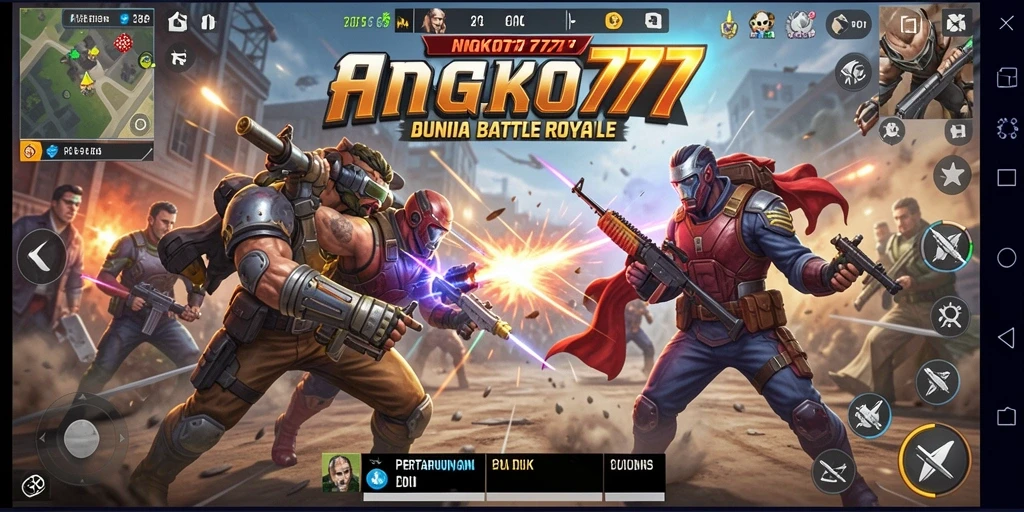 Tampilan menarik dari gameplay <strong>ANGKOT777</strong> dalam pertempuran Battle Royale.