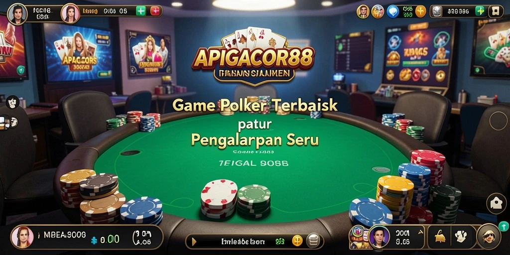 Tampilan gameplay Poker yang seru dan mendebarkan di APIGACOR88.