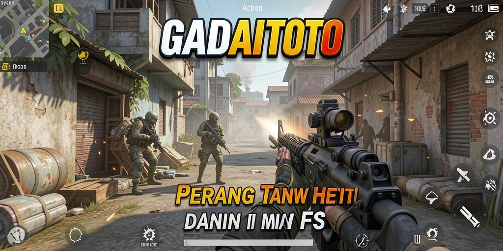 Tangkapan layar menunjukkan aksi seru gameplay FPS GADAITOTO.