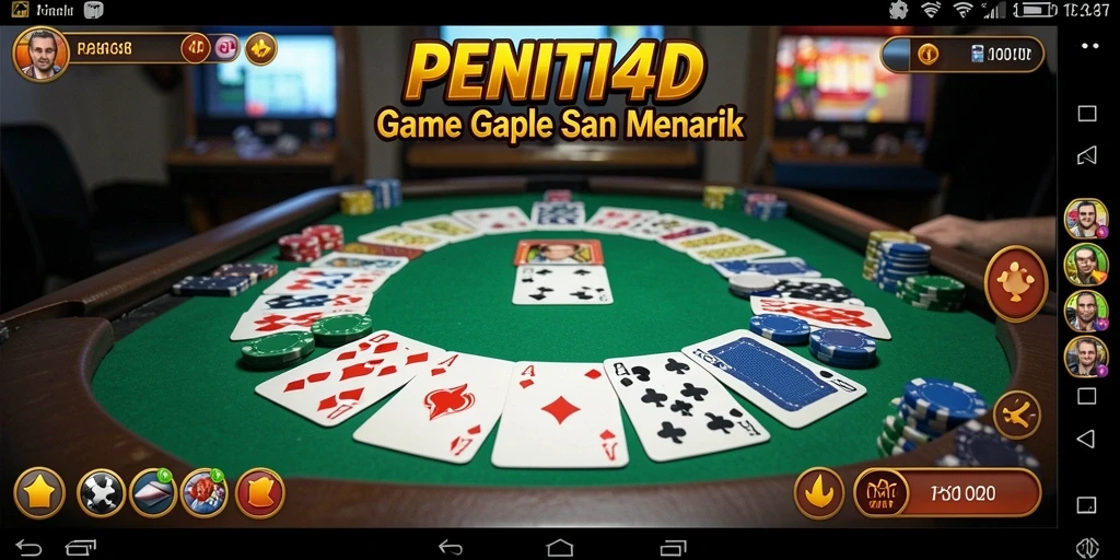 Tampilan gameplay seru PENITI4D dengan kartu Gaple.