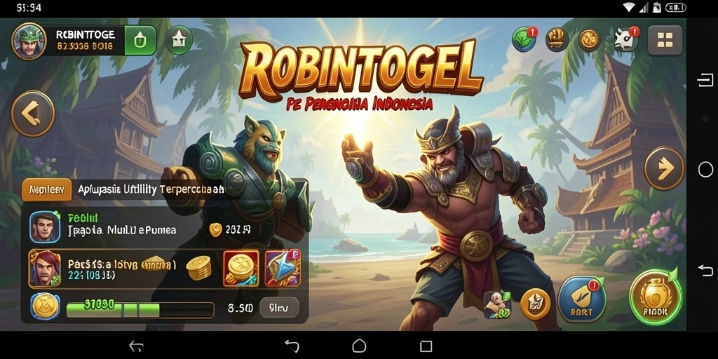 Tampilan antarmuka intuitif dari ROBINTOGEL yang memudahkan penggunaan.