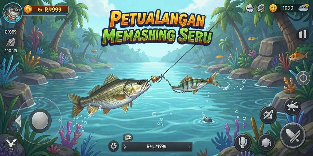 Gameplay RR999: pengalaman memancing yang menyenangkan dan realistis.